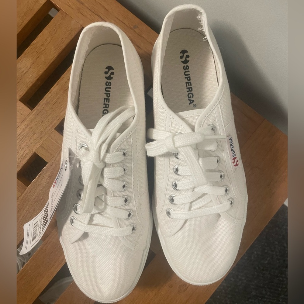Superga 2790 cotton white platform sneakers - Picture 4 of 5